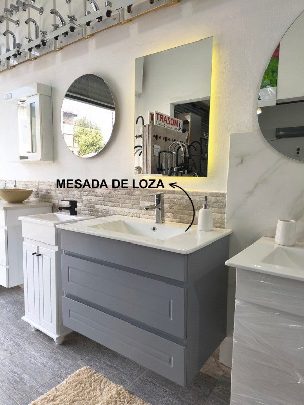 Producto - Vanitory de 80cm colgante gris - 1