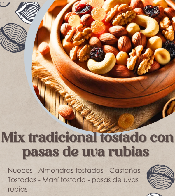 Producto - Mix tradicional tostado con pasas de rubias