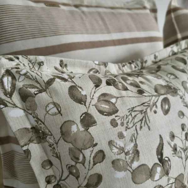 Producto - Combo x4 Almohadones - 50x60 Crudo con Tonos Beige + 40x50 Flores - Tela Tusor - 2