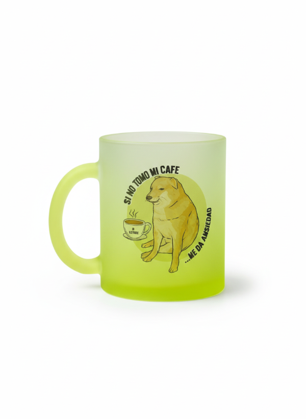 Producto - Taza esmerilada Cheems perrito meme cafe