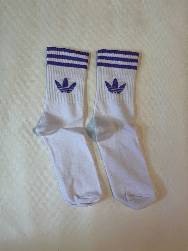 Producto - Medias Adidas Old Schol Blanco con Violeta