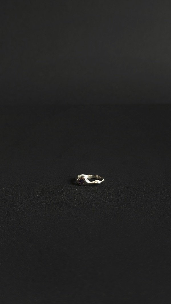 Producto - Anillo plata piedra cubic violeta - 0