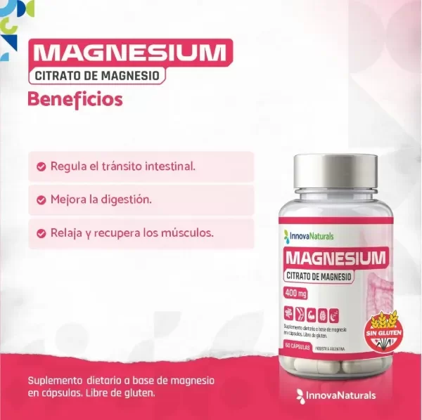 Producto - Innovanaturals Citrato De Magnesio X 60 Cápsulas - 1