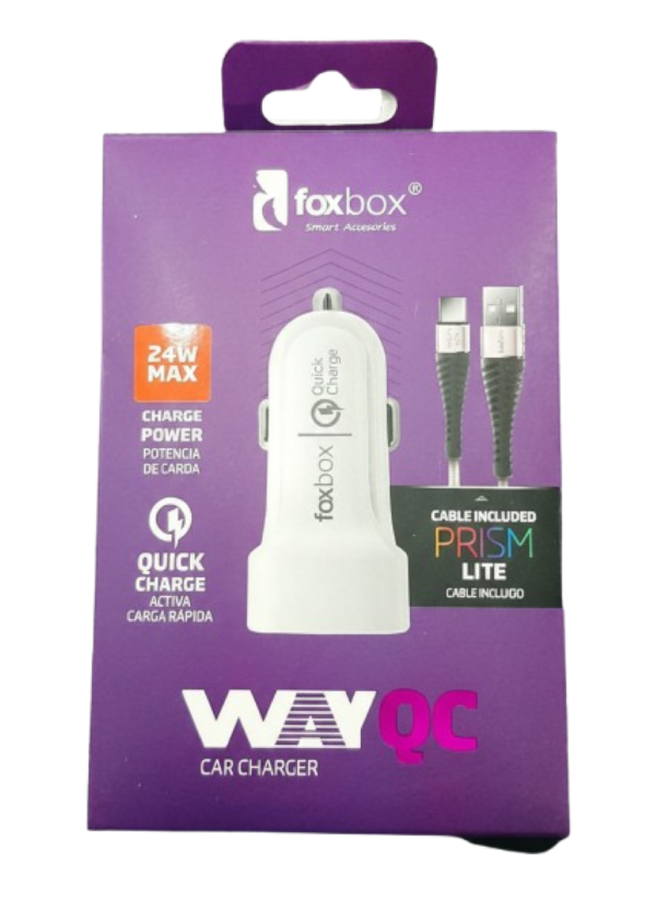 Producto - Cargador de Auto Foxbox Way QC  24W con Cable