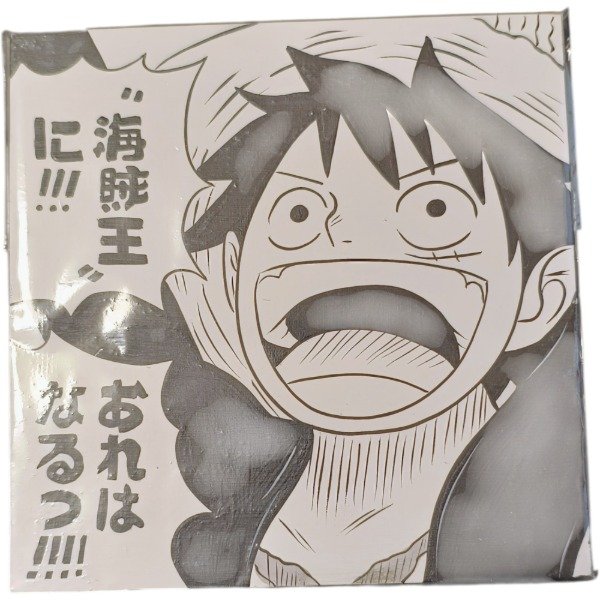 Producto - Cuadro Luffy One Piece Blanco y Negro Kerito 17x17 Otorii Store