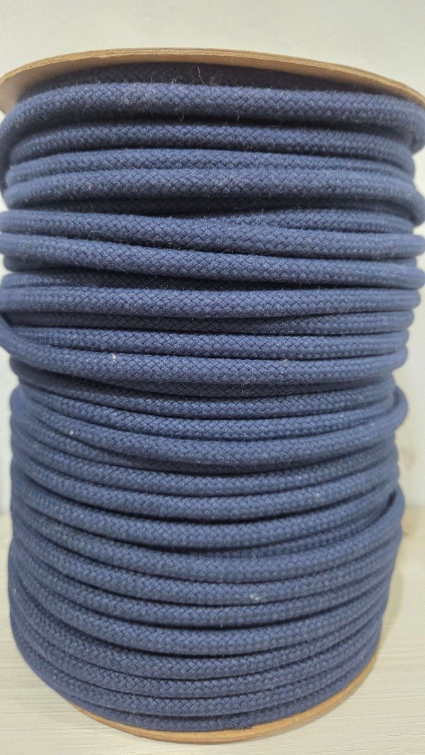 Producto - Cordon de algodón trenzado 6mm AZUL MARINO