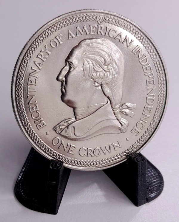 Producto - Isla de Man 1 Crown 1976 Bicentenario de la Independencia - Washington Km#37 Unc