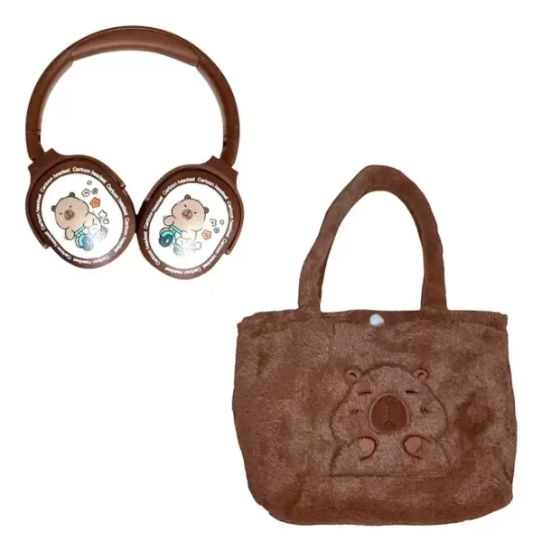 Producto - Auriculares Carpibara Vincha Recargables Bluetooth Con Cartera Peluche