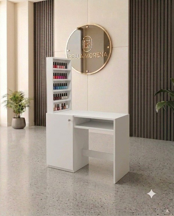 Producto - Mesa manicura con puerta + esmaltero