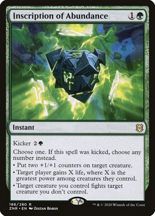 Producto - Inscription of Abundance  Zendikar Rising
