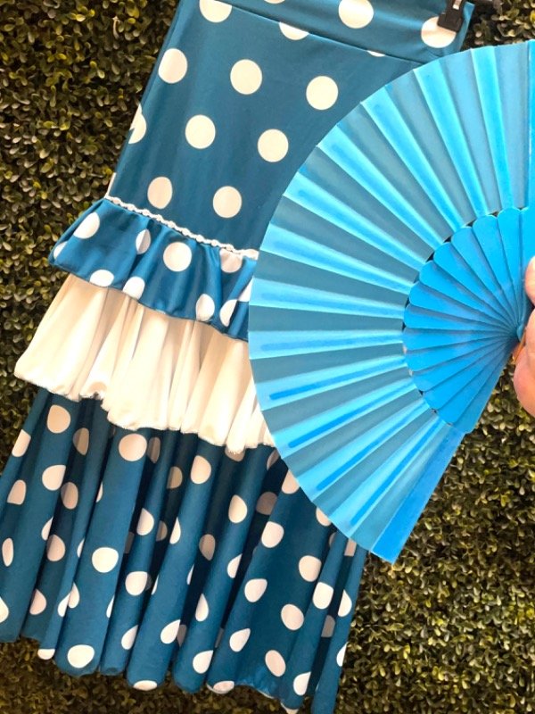 Producto - Promo falda y abanico turquesa