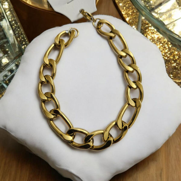 Producto - Pulsera dorada figaro 21cm 3mm