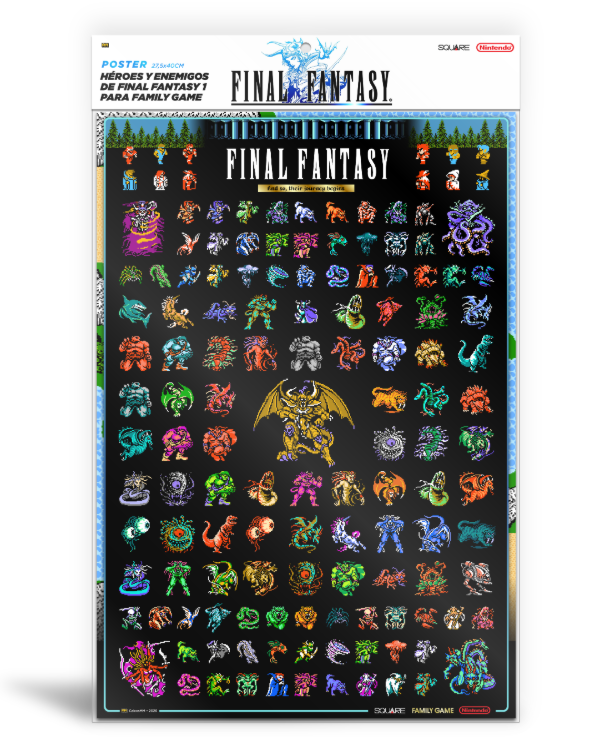 Producto - Poster / Héroes y Enemigos de Final Fantasy 1 para Family Game