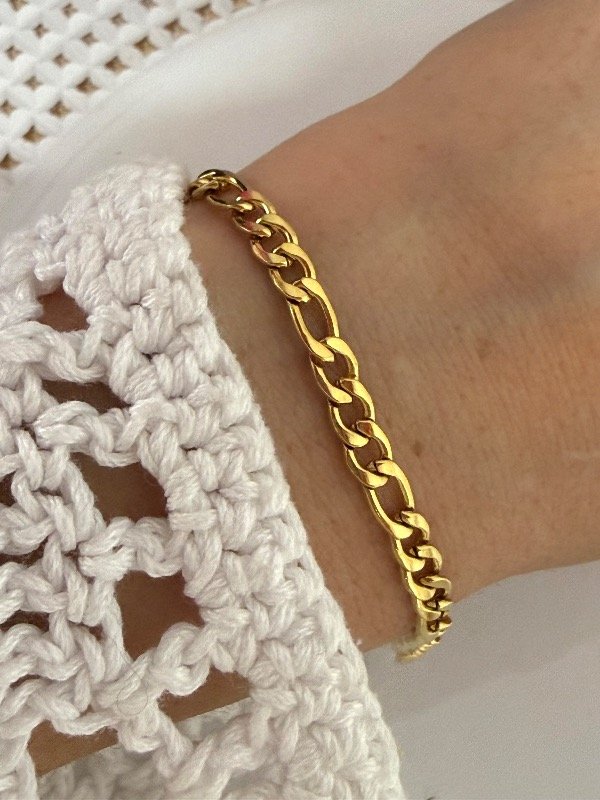 Producto - PD175 Pulsera plana eslabón 3x1 grosor 1.2 largo 20 cm