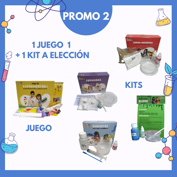 Producto - PROMO 2 - COMBO - 1 JUEGO DE EXPERIMENTOS 1 + 1 KIT a elección