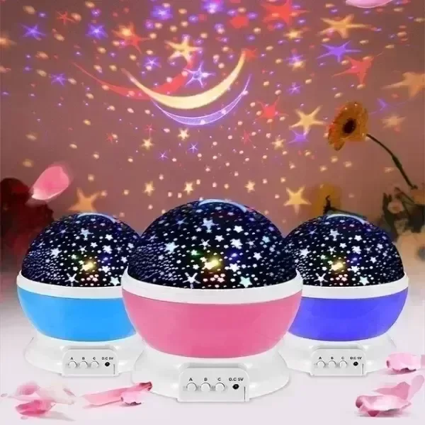 Producto - Proyector De Estrellas Giratorio Multicolor Enchufe O Usa Pilas SV-MOOL