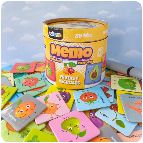 Producto - Memo de Frutas y Vegetales - Juego de Memoria
