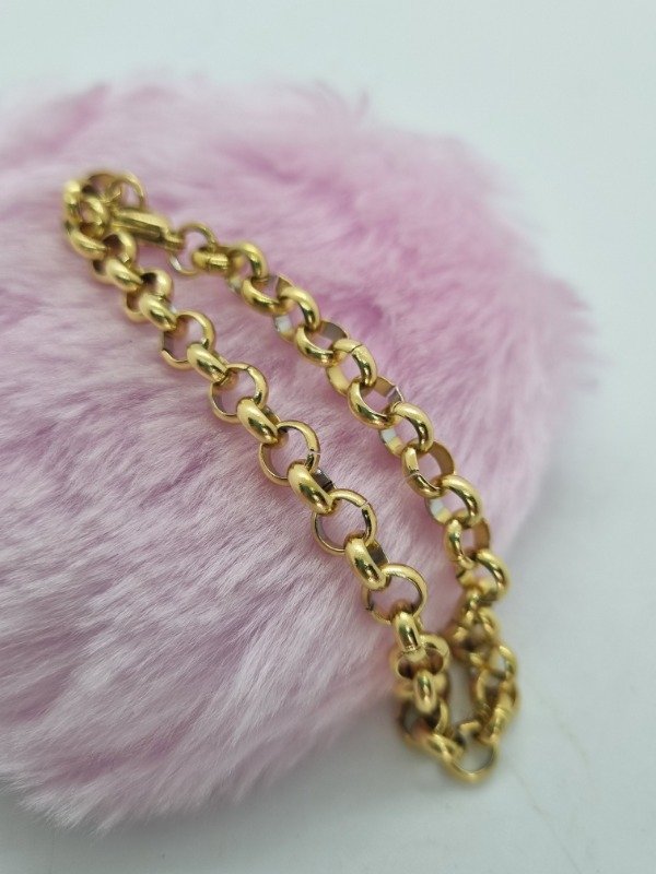 Producto - Pulsera acero dorado rolo med cpul088 20cm