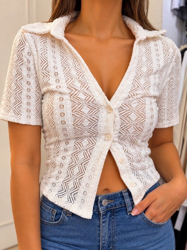 Producto - Camisa tipo broderie /unico talle - 0