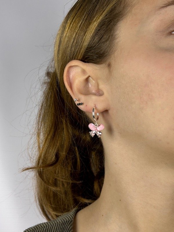 Producto - ARGOLLAS MARIPOSAS CUBICS ROSA 1090