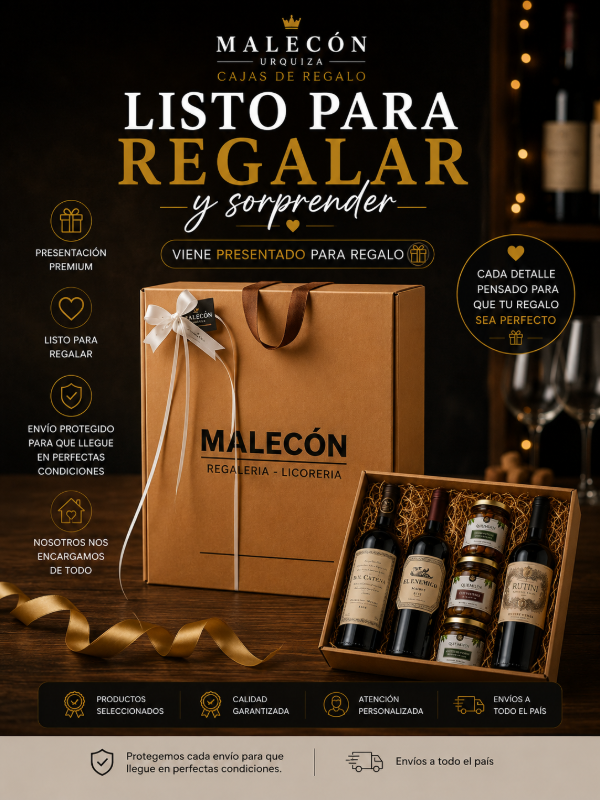 Producto - Caja Regalo Gourmet Premium Saint Felicien Malbec o Cabernet + Picada + Cuchillo - 1