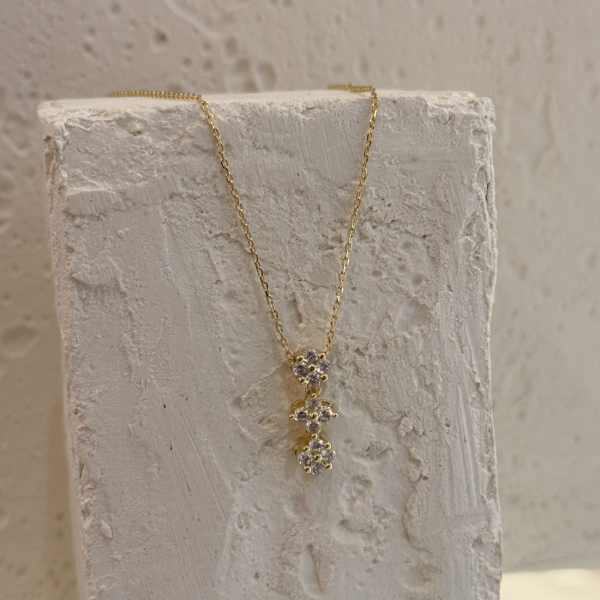 Producto - Collar colgante flores strass AD