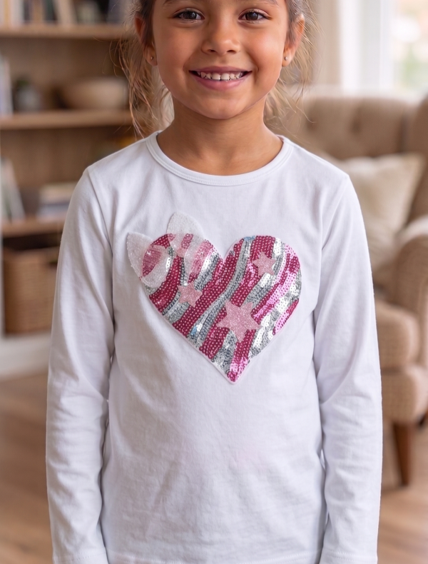 Producto - CAMISETA LENTEJUELAS CORAZON