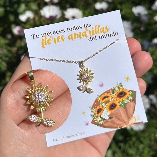Producto - Collar: Girasol Giratorio Pink