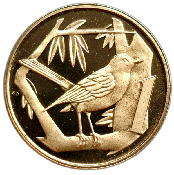 Producto - Islas Caimán 1 Cents 1974 Zorzal PROOF (30.000) Km#1 Unc