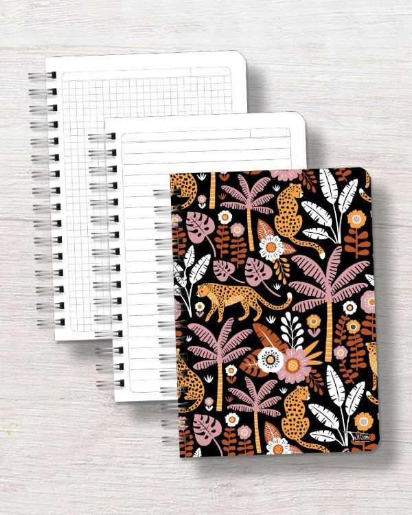 Producto - Cuaderno A5 tapa rígida plástica 120h dis. jungla chic