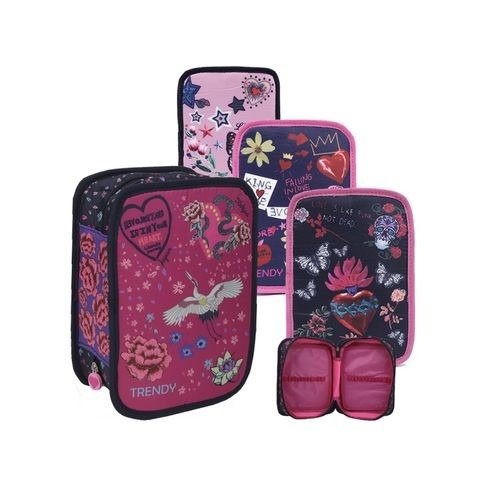 Producto - CARTUCHERA 1 PISO DESPLEGABLE 17X24CM XUNIDAD TRENDY ROSA