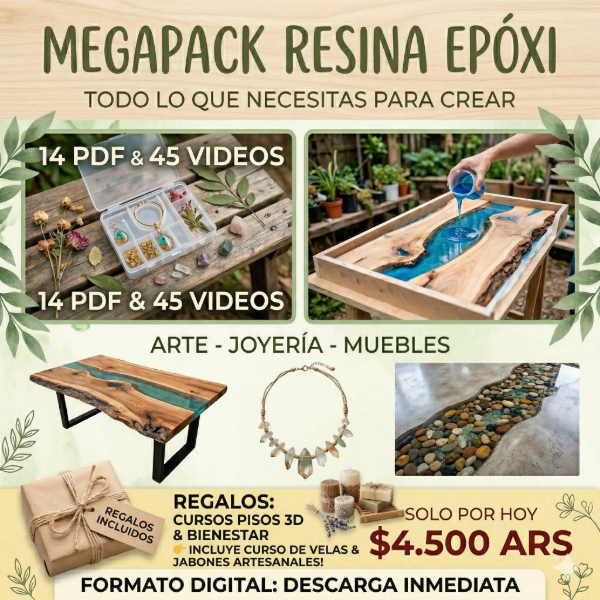 Producto - MEGAPACK RESINA EPÓXICA Y VELAS, JABONES ARTESANALES DE REGALO