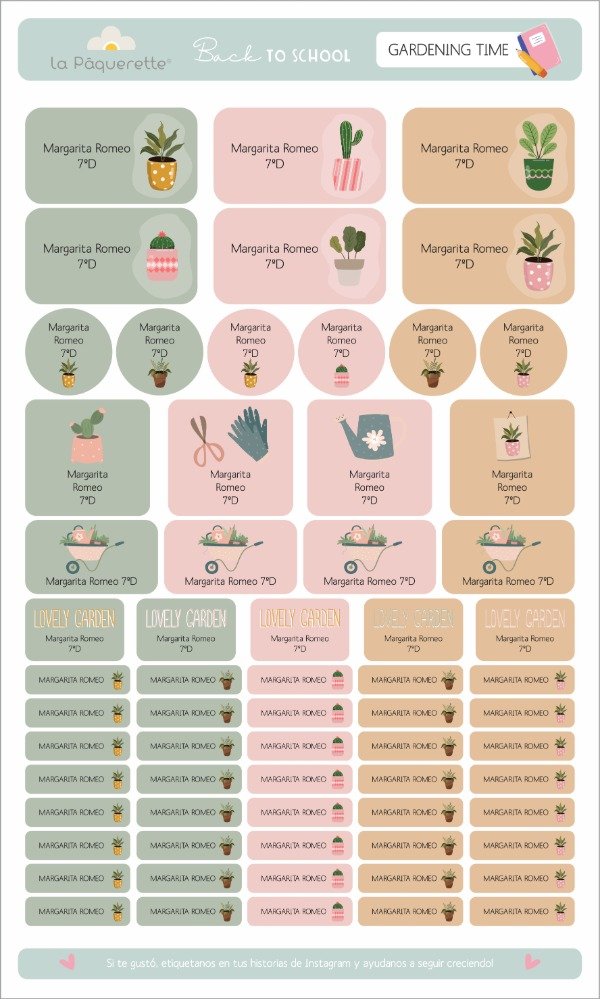 Producto - Etiquetas Gardening Time