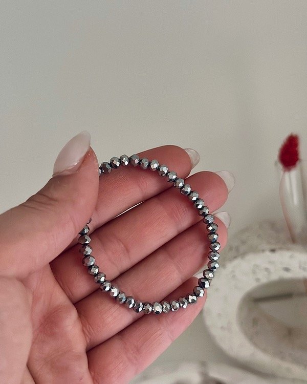 Producto - Pulsera brillosa gris (tanza)