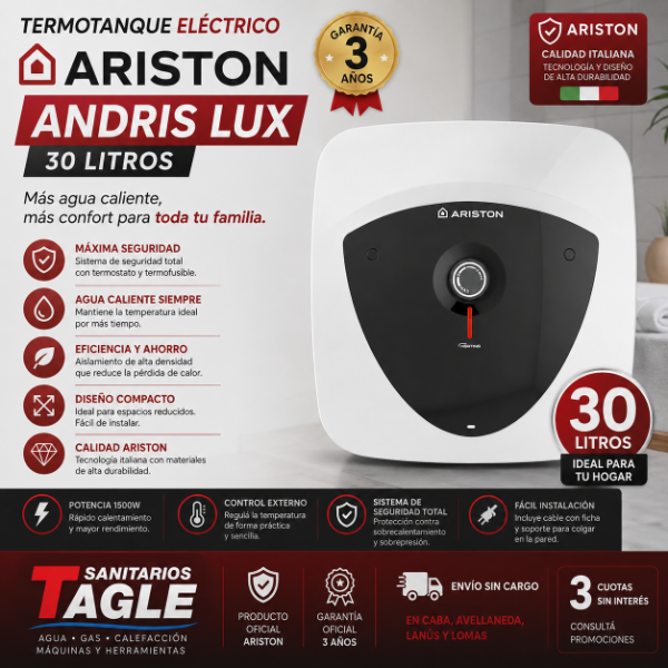 Producto - Termotanque Electrico ARISTON 30lts. ANDRIS LUX (A)