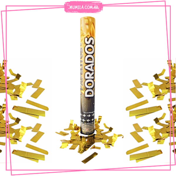 Producto - Cañon lanza papelitos dorado