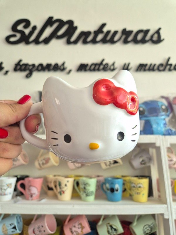 Producto - Taza 3D Kitty moño rojo