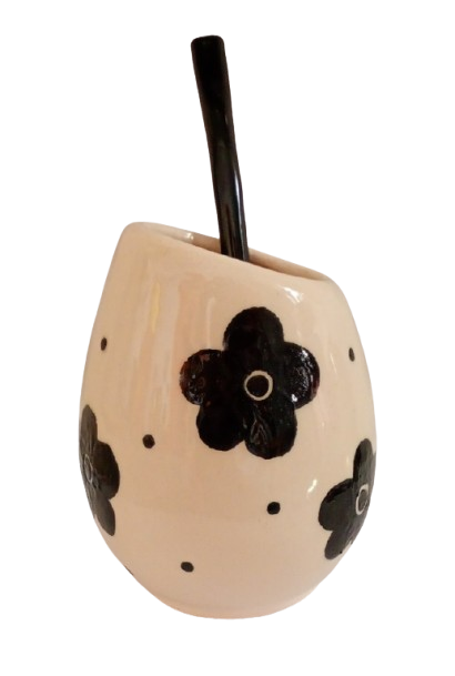 Producto - MATE FLORES NEGRAS