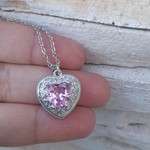 Producto - Collar corazón rosa