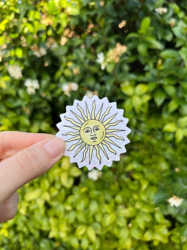 Producto - Sticker vinilo con glitter SOL DE MAYO