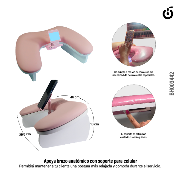 Producto - Apoya brazos con porta celular cherimoya