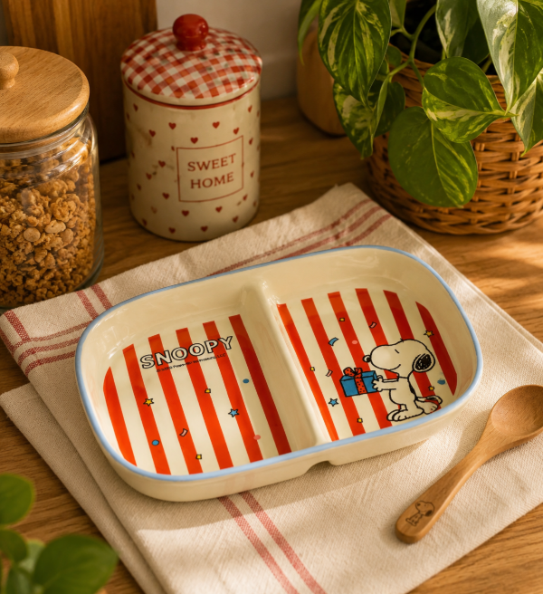 Producto - Bandeja cerámica con división original Snoopy edición gift