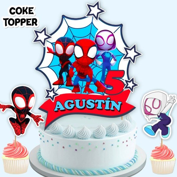 Producto - Kit Imprimible Cake Topper Adorno Torta Spidey y sus sorprendentes amigos M1