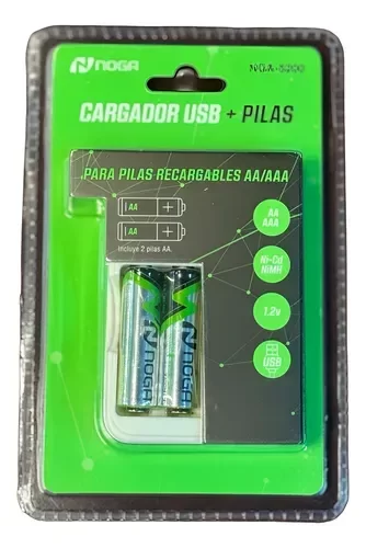 Producto - CARGADOR PILA RECARGABLES + 2 PILAS AA  NOGA