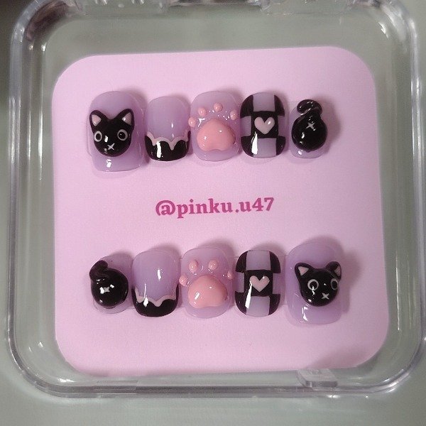 Producto - Michi lila M (Cuadradas cortas)