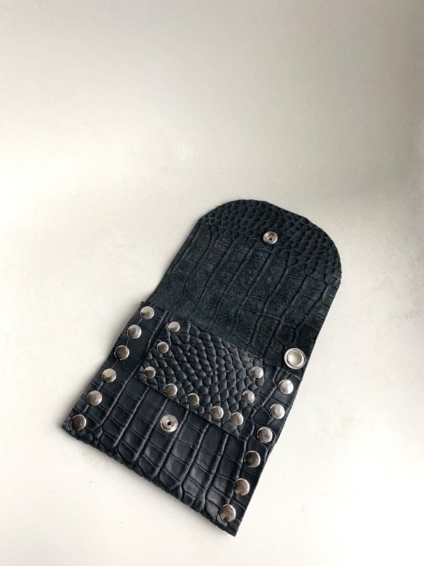 Producto - Tabaquera cuero croco negro - 0