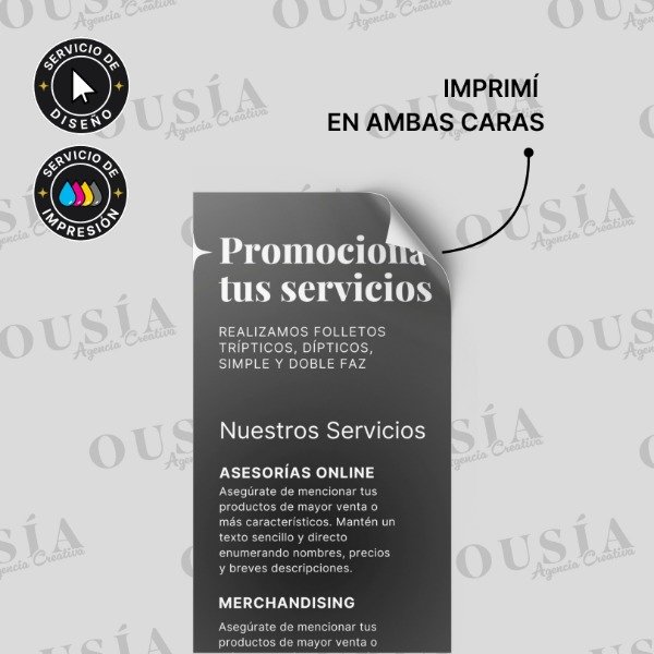 Producto - Folleto frente y dorso