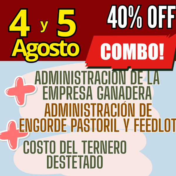 Producto - COMBO 3 CURSOS:Gestión Ganadera + Costo del Ternero + Engorde Pastoril y Feedlot - 0