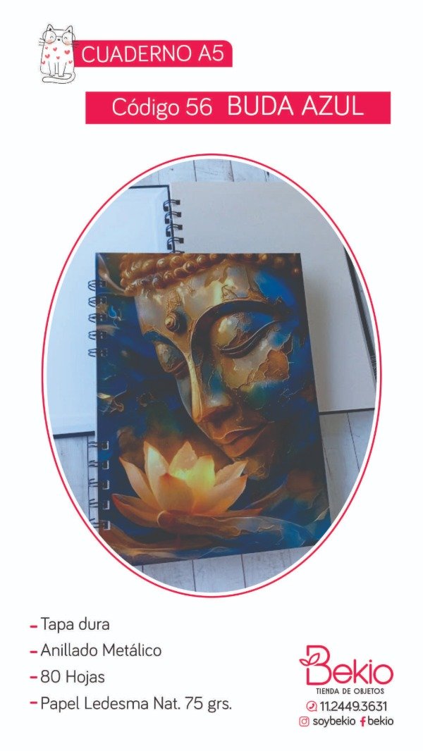 Producto - Cuaderno A5 - 56 Buda Azul