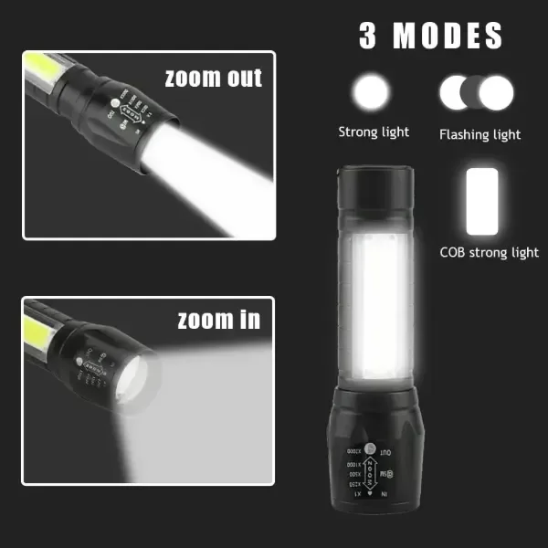 Producto - Mini Linterna Portátil Táctica Led Recargable Usb Zoom - 3